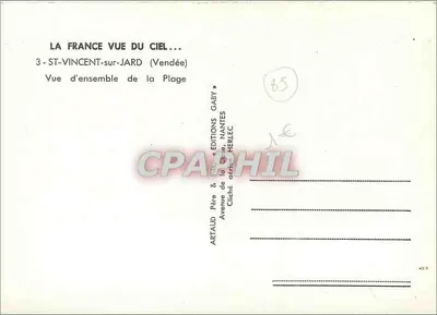 ST-VINCENT-sur-JARD (Vendée) — Ogólny widok plaży — Wydawnictwo HERLEC, NANTES — Rewers