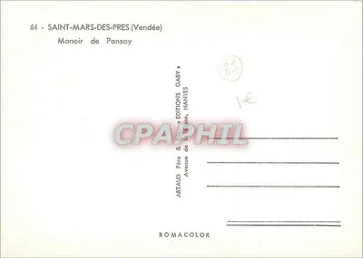 Maniero di Ponsay — Saint-Mars-des-Pres (Vendée) — Edizioni Gaby, Nantes — Verso