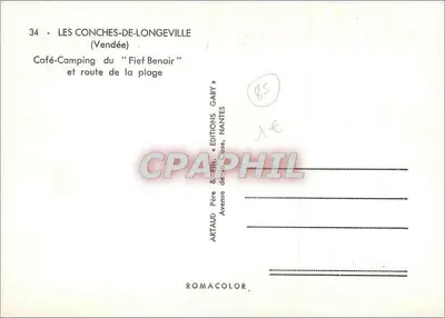 Café-Camping del 'Fief Benair' — Les Conches-de-Longeville (Vendée) — Edizioni Gaby — Verso