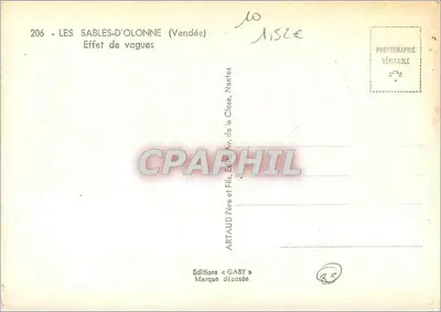 Les Sables-d'Olonne (Vendée) — Efekt fal — Wydawnictwo Gaby, Nantes — Rewers