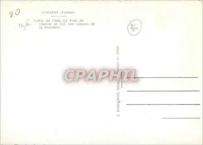 Poitiers (Vienne) — Valle del Châin, El Puente de la Línea Férrea, Los Coleaux de la Tranchée — J. TONATION, Editores, N° 23105 — Reverso