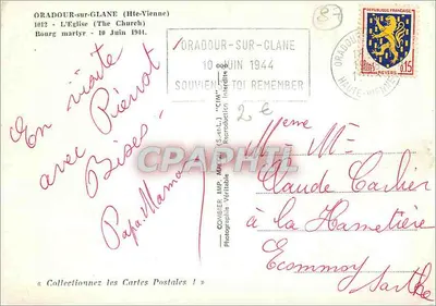 Oradour-sur-Glane — A Igreja — Editor CIM — Verso