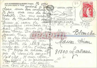 PLOMBIÈRES-LES-BAINS (Wosgi) — Widok z Wielkiej Matki — Stacja wodna — Rewers