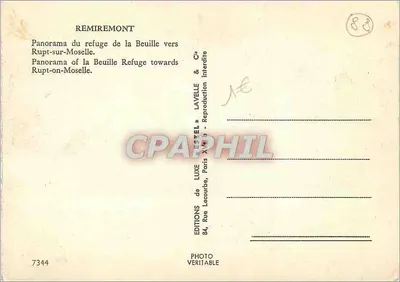Remiremont — Panorama schronu Beuille w kierunku Rupt-sur-Moselle — Estel — Rewers