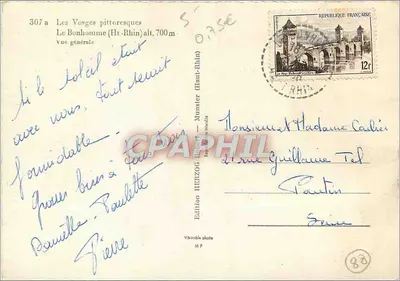 Le Bonhomme (Ht-Rhin) — vista geral — Edição Heinzog, n° 307a — Verso