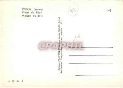 Joigny (Yonne) — Place du Pilon — Casa de madeira — Verso
