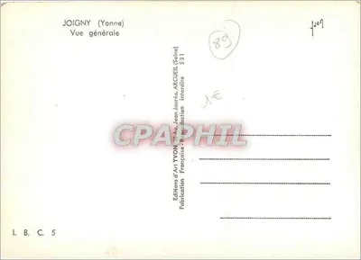 Joigny (Yonne) — Ogólny widok — Wydawnictwo Sztuki Yvonne, Joigny — Rewers