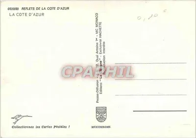 Costa Azul — Menton, Mônaco, Monte-Carlo, Nice, Cannes, Saint-Tropez — Edições P. Diffusion 'La Costa Azul' — Verso