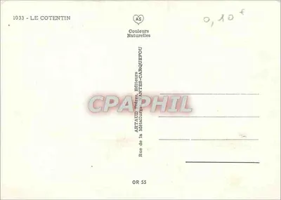 O Cotentin — Carta postal ilustrada com mapa e fotos de locais — Artaud Frères, editores — Verso
