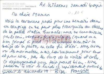 Pirineus — paisagem de vale com riacho e montanhas — Paul Palau — Verso