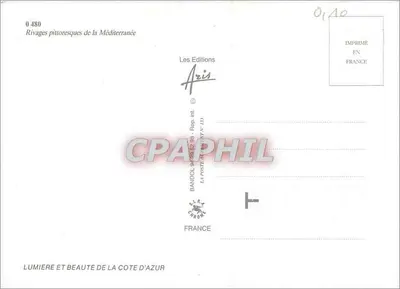 Côte d'Azur — Pittoreskie wybrzeża Morza Śródziemnego — Les Editions Aris, n° 0 480 — Rewers