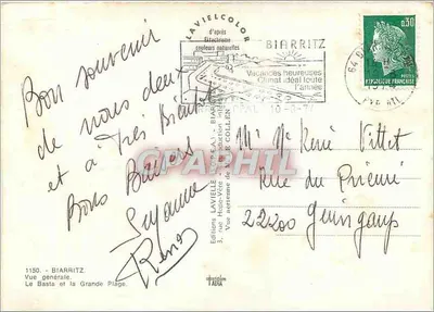 Biarritz — Vista generale, Le Basta e la Grande Plage — Edizioni LAVIELLE (Società Edizioni LAVIELLE-COLLÉN) — Verso