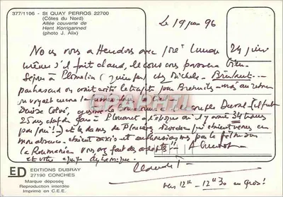 Zakryta aleja Hent Korrigan - St Quay Perros (Côtes-du-Nord) — fot. J. Alix — Wydawnictwo Dubray, nr 377/1106 — Rewers