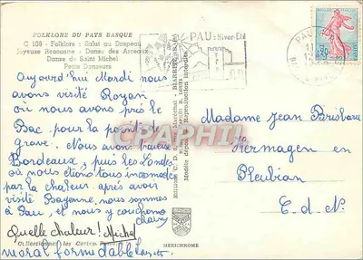 Folklore do País Basco — C 109 — Editor Éditions du Pays Basque — Verso