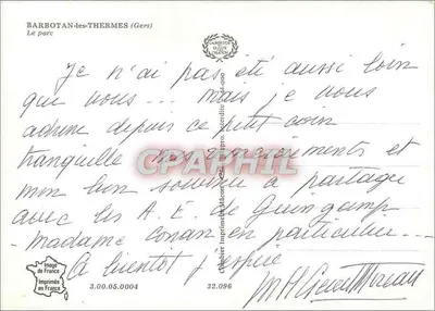 Barbotan-les-Thermes (Gers) — O parque — Imprensa Combier — Verso