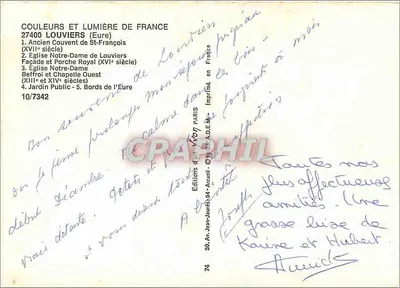Louviers — Colagem de monumentos históricos — Éditions Jean-Jaures — Verso