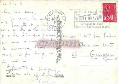 Panorama de Besançon — Edições 'La Chigogne' e 'Couleurs Naturelles' — Verso