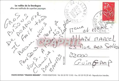 Vale da Dordogne — paisagens fluviais e canais — Foto Edição 'France Regard' — Verso