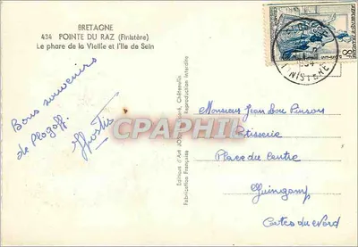 Pointe du Raz (Finistère) — The Old Lighthouse and Sein Island — Éditions d'Art JOS, Châteaulin — Back