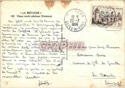 Vieux marin pêcheur (Finistère) — La Bretagne — Éditions Audienne — Verso
