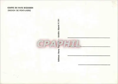 Kaptur Pays Bigouden — region Pont-Labbé — Henry Touléron, n° 311 — Rewers
