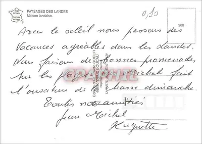 Aquitania Francia — Paesaggi delle Landes — Edizione di Guelpho Boucau — Verso