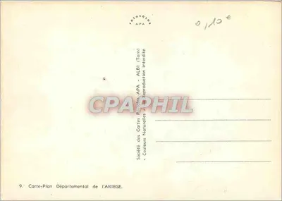 Ariège — Karta-Plan Departamentalny — Towarzystwo Kart Przyrodniczych APA — Rewers