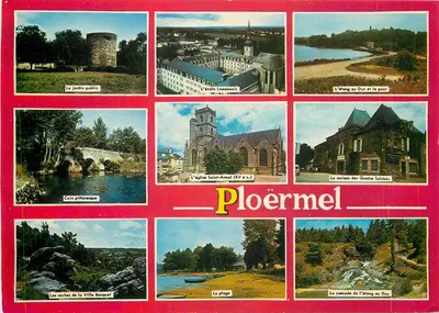 Ploërmel — Carte postal multivue — Editores Pierre Arnaud & Cie