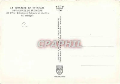 Megaliti — Bretagna — Edizioni d'Arte Iris Jos — Verso