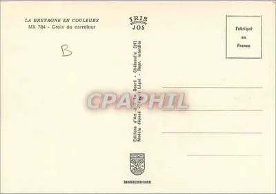 Croix de Carrefour — Bretagne — Edições de Arte JOS — Verso