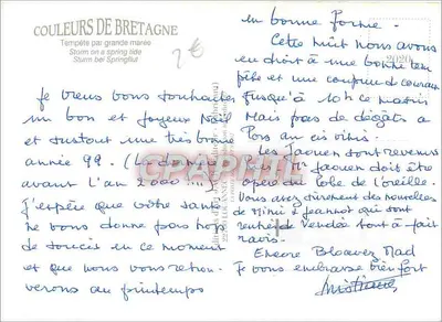 Ondas sobre rochas — Bretanha — Cores da Bretanha — Verso