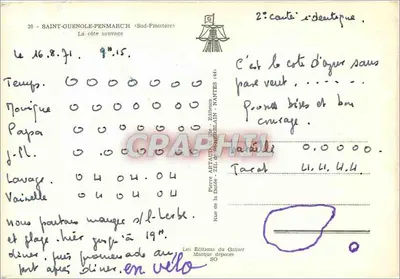 Saint-Guénolé-Penmarc'h — La costa salvaje — Ediciones del Gabier — Reverso