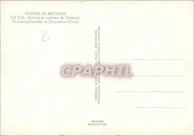 Lächeln der Bretagne — Kinder in Kostümen aus Quimper, Fouesnant-Bénodet und Douarnenez-Picaré — Editions d'Art Doná — Rückseite