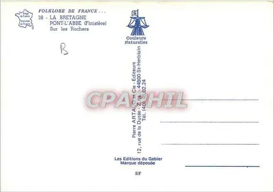 Französisches Volksbrauchtum — Bretagne, Pont-l'Abbé (Finistère) — Auf den Felsen — Natürliche Farben — Rückseite