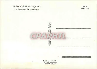 Wewnętrzna Normandia — Ilustrowana kartka pocztowa — Éditions Gaby, Nantes — Rewers