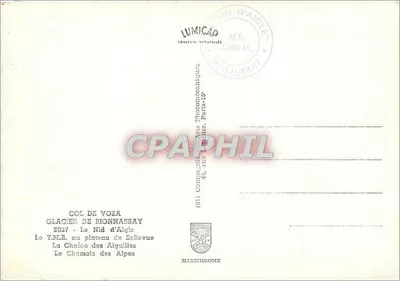 Col de Voza — Lodowiec Bionnassay — Spółka Sztuk Fotomechanicznych — Rewers