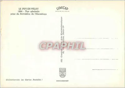 Le Puy-en-Velay — Vista geral tirada do Belvédère de l'Hermitage — Lumicap — Verso