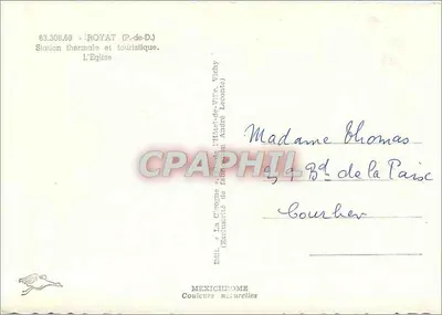 Royat (P.-de-D.) — Stacja termalna i turystyczna. Katedra — Wyd. La Croix à l'Hôtel-de-Ville, Vichy — Rewers