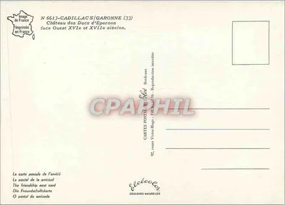 Zamek Duszy Epernon — Cadillac, Gers — Wydawca Elcie — Rewers