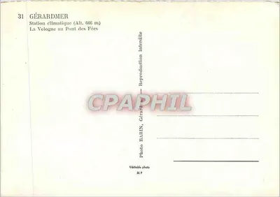 Gérardmer — Estação climática (Alt. 666 m) — La Vologne no Ponte das Fadas — Foto BARIN — Verso