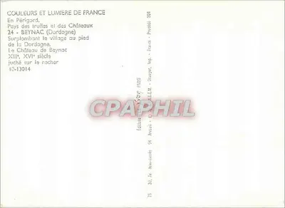 Beynac — Castelo sobre rocha — editor Jean-Jaurès — Verso