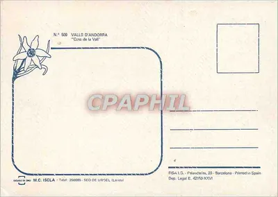 Andorra — Berglandschap met steenwoning — M.C. ISCLA, n° 509 — Achterkant
