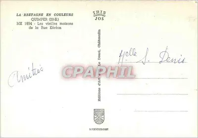 Quimper (29-S) — Die alten Häuser der Rue Kéréon — Éditions d'Art Jos — Rückseite