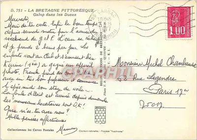 Galope nas Dunas — A Bretanha pitoresca — Belles Editions de Bretagne, n° 751 — Verso