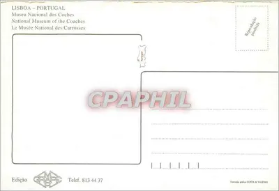 Carroça real — Museu Nacional de Carroças — Edição COSTA & VALERIO — Verso