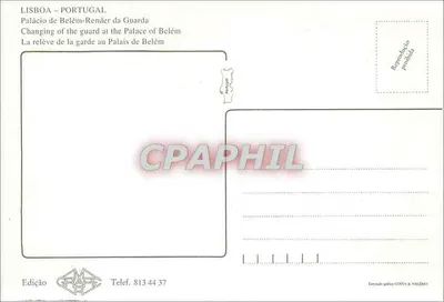 Palácio de Belém — Troca de guarda — Edição COSTA & VALÊSIO — Verso