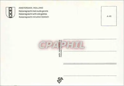 Amsterdã, Holanda — Keizersgracht com antigos telhados — editor Gebr. Spannerberg, Roterdã, n° A 46 — Verso