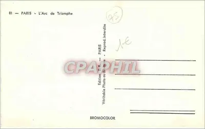 Paris - Der Triumphbogen — Photo Edition auf Bromid, Nr. 81 — Rückseite