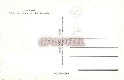 Pałac Sądowy i Święta Kaplica — Paryż — Wydawnictwo Foto Bromurowane — Rewers