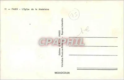 Paryż - Kościół Madeleine — Wydanie fotograficzne w Bromcolor, nr 11 — Rewers